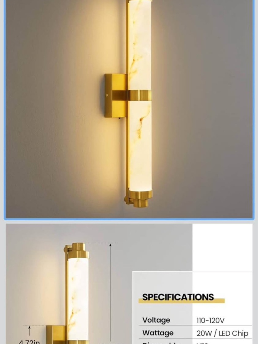 Set of 2 - 23.6" Modern Wall Sconce, 5CCT
Dimmable LED Bathroom Vanity Light